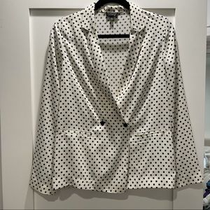 Topshop Black and white polkadot blazer